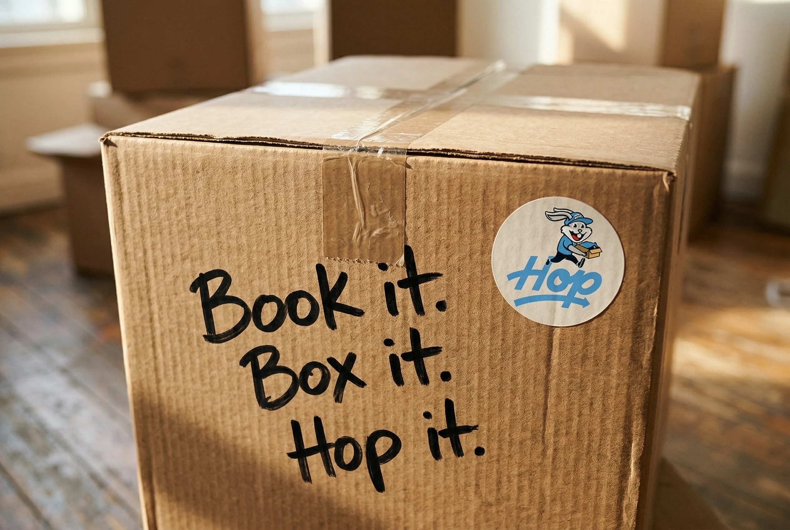 Book it. Box it. Hop it. - HOP Local Movers